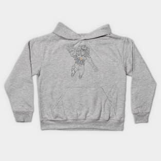 Spaceman Black Outline Kids Hoodie